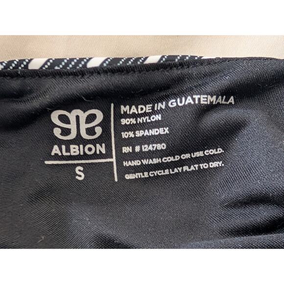 Albion Fit Houndstooth Olivia Square Neck Crop Top - Small - Black/White - Picture 7 of 7